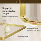 TETOTE Brushed Gold Bathroom Mirror, 40 x 24 Inch Metal Framed Mirror, Brushed - Image 5
