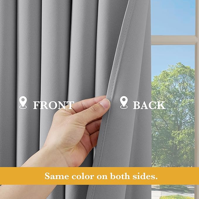 RYB HOME Blackout Thermal Insulated Curtains, Portable Curtain - Image 5