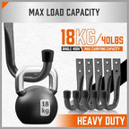 HORUSDY 6-Pack Heavy Duty Metal Wall Hooks, Large Garage Storage & Organization - Image 3
