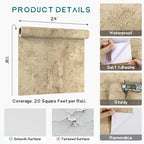 VEELIKE Aged Tan Concrete Wallpaper Peel and Stick Distressed Beige Limewash - Image 8