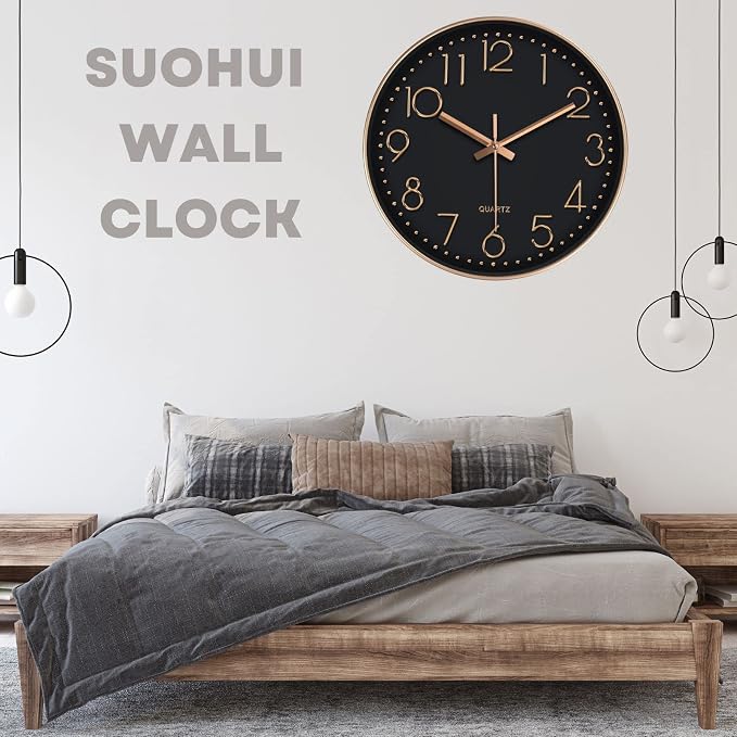 Silent Wall Clock 12 Inch Non-Ticking Wall Clocks Battery Operated - Image 9