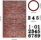 Brick Wall Party Backdrop, Wall Decoration, Curtains Door, Old Red Brick Wall - Image 2