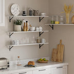 DINZI LVJ Long Wall Shelves, 55.1Inch Wall Mounted Shelves Set of 2, Extra - Image 7
