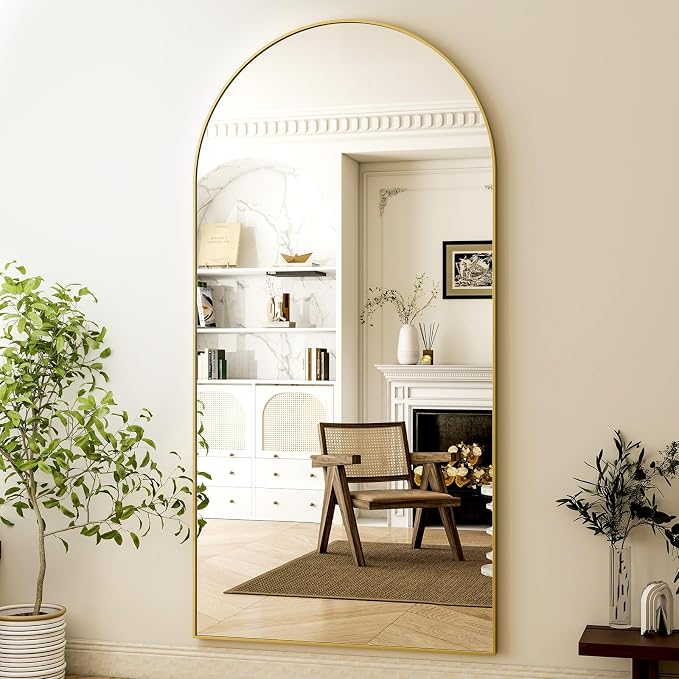 HARRITPURE 71"x30" Arched Full Length Mirror Free Standing Leaning Hanging - Image 8