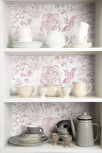 Yasinet Pink Floral Wallpaper Boho Peel and Stick Wallpaper Pink and White - Image 8