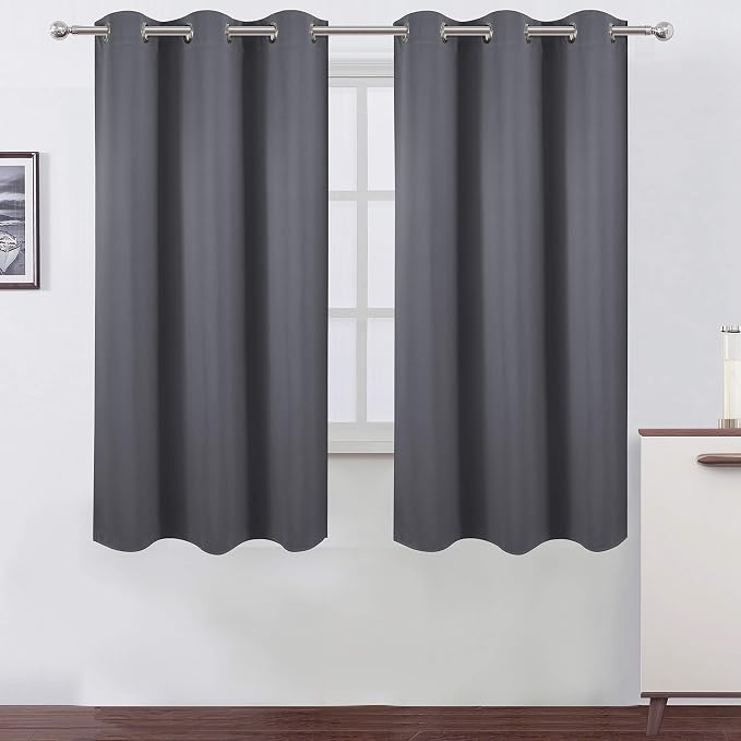 LEMOMO Grey Thermal Blackout Curtains/42 x 63 Inch/Set of 2 Panels Room by Lemomo