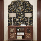 Laatse Vintage Wallpaper Peel and Stick Black Floral Wallpaper 17.5'' x 393'' - Image 7