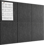 MaxGear Large Cork Board for Wall 36" x 24", Dark Gray Bulletin Board, 6 Pack by MaxGear