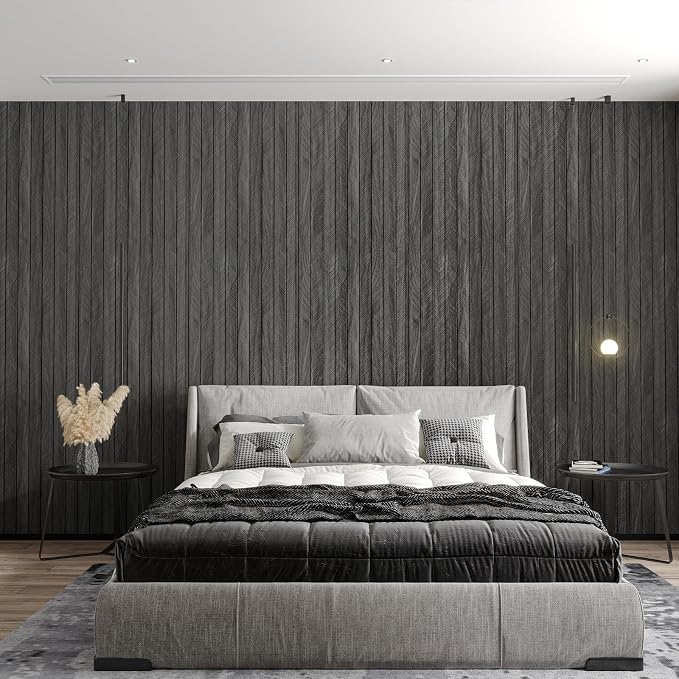CHIHUT Charcoal Wood Panels for Wall 12"x79" Sound Absorbing Herringbone Wood - Image 2