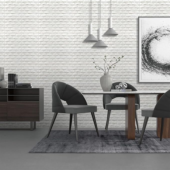 YU LI 3DH 3D Wall Panels Peel and Stick 30PCS White Foam Brick Wallpaper - Image 2