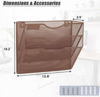 EASEPRES 3 Pocket Mesh Hanging Wall File Organizer, Wall Mounted Mail Paper - Image 2