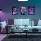 BGFCE Cool Soccer Gaming Wall Art Posters Set of 3, Neon Video Gamer Canvas - Image 6