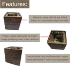 LaLaGreen Indoor Planter Box for Plants Small Square Wooden Wall Mounted - Image 3