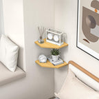 Corner Shelf Wall Mount, Floating Corner Shelves, Rustic Wood Wall Storage - Image 2