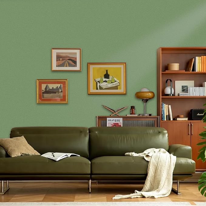 Yancorp 24"x394" Matte Grass Green Peel and Stick Wallpaper - Image 5