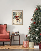 VIYYIEA Winter Framed Wall Art for Living Room, Santa Claus and Reindeer Canvas - Image 8