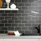 AULIGET 100 Piece Faux Stone Backsplash Peel and Stick PVC Tile, 3 Inch x 6 - Image 4