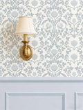 YXTII 17.3" × 393.7" Blue Floral Peel and Stick Wallpaper, Damask Vintage by YXTII