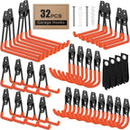 32 Pack Garage Hooks with Anti-Slip Coating Heavy Duty Wall Mount Hooks by Unknown