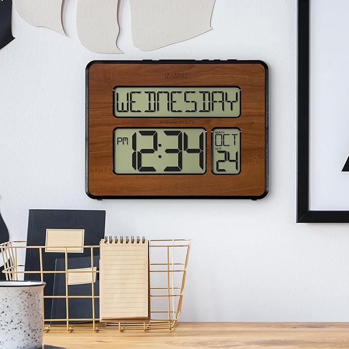 La Crosse Technology 513-1419-WA-INT Atomic Large Full Digital Calendar Clock - Image 6