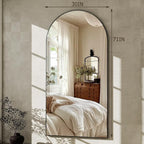 GLSLAND-30x71 inch Wall Mount Arched Full Length Mirror-Aluminum Alloy Frame - Image 5