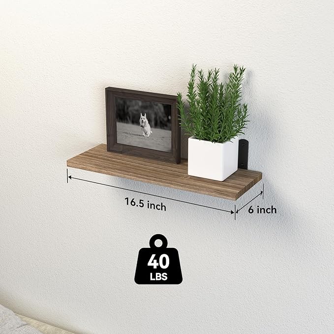 DOLLFIO Floating Shelves, 3 Sets Wall Shelves, Wooden Floating Shelves - Image 3