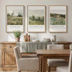 Framed Vintage Christian Wall Art Set of 3, Rustic Wildflower Landscape Bible - Image 3
