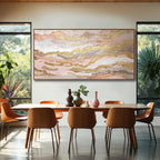 Abstract Pink Canvas Wall Art Framed Gold Abstract Line Artwork - Image 4