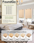 FoundGo Retro Bamboo Blinds 60" W x 72" H Bamboo Roman Shades Light Filtering - Image 2