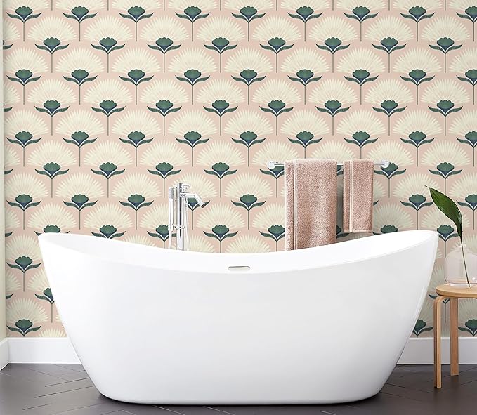 CiCiwind 17.3"×393.7" Wallpaper Peel and Stick Pink Boho Wall Paper Floral - Image 6