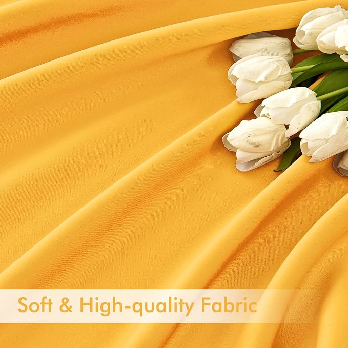 MIULEE Yellow Back Tab Blackout Curtains 84 Inch Length 2 Panels Set - Image 6