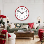 HZDHCLH Wall Clock Red, Silent Wall Clocks Battery Operated 10 Inch Modern Non - Image 8