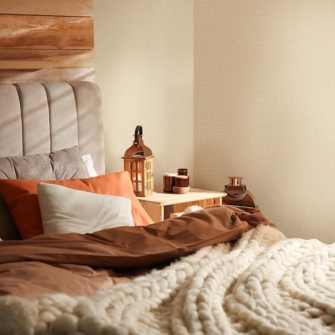 WADILE Grasscloth Peel and Stick Wallpaper 15.7in x 787.4in, Textured Contact - Image 2