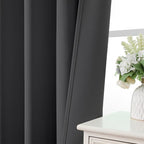 CUCRAF Dark Grey Blackout Curtains 63 inch Length 2 Panels Set, Rod Pocket Room - Image 6