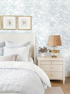 Ismoon Large Floral Peel and Stick Wallpaper Boho White and Blue Contact Paper - Image 2