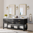 Gold Bathroom Mirror, 24x36 Brushed Gold Bathroom Mirror Beveled Edge, - Image 6