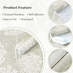 Safiyya Peel and Stick Wallpaper Faux Grasscloth Floral Contact Paper Beige - Image 6