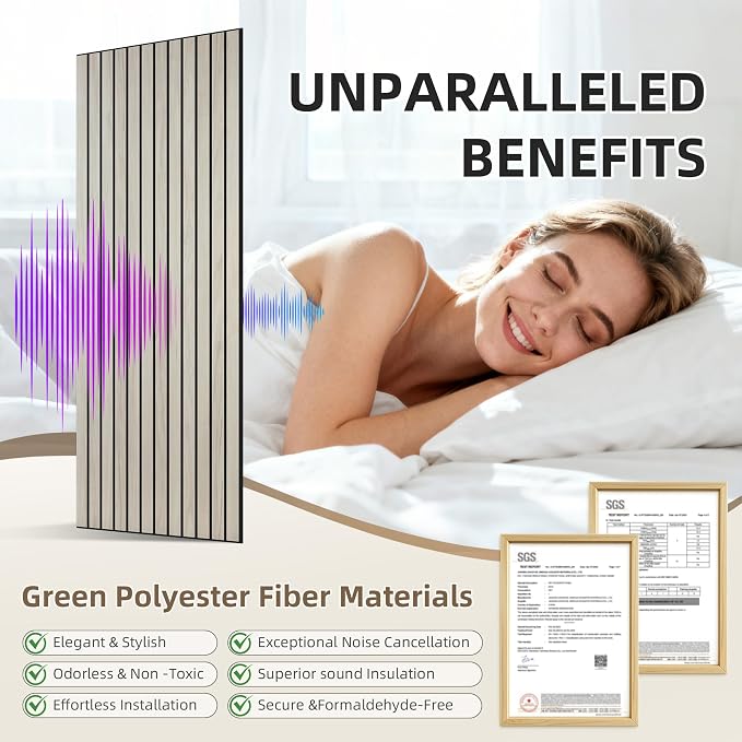TO-TH Wood-Look Acoustic Wall Panels, 10 Pack 47.2” x 23.6” Sound Panels - Image 5