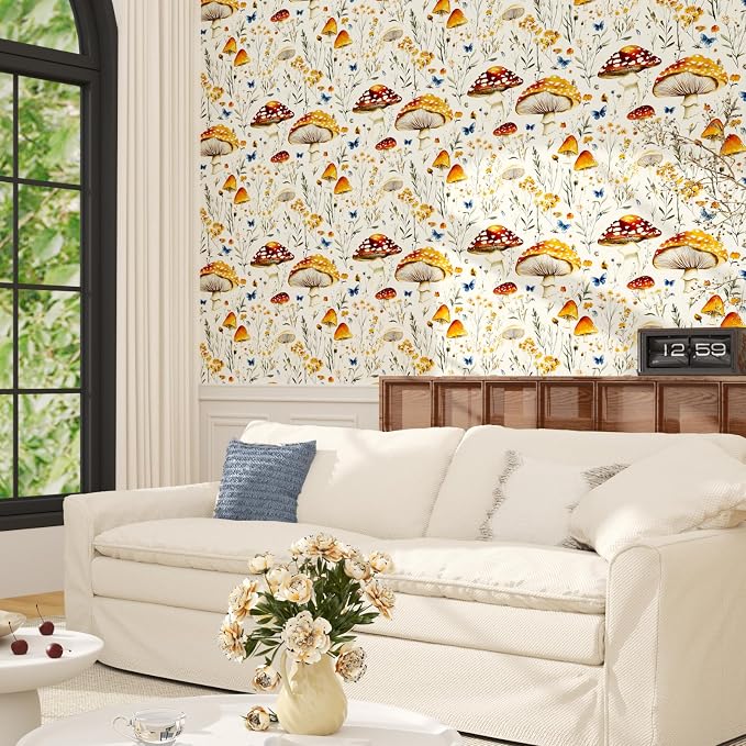 BOKEBEVE Vibrant Floral Peel and Stick Wallpaper Colorful Floral Wallpapers - Image 2