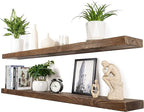 Floating Shelves 60 inch Long 8 "deep Set of 2, Heavy Duty Wood Wall Mounted by xwne