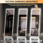 Hasipu Full Length Mirror with Lights, Full Body Dressing Standing, Hanging - Image 5