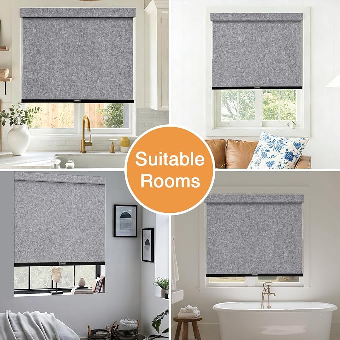 AOSKY No Drill Cordless Blackout Roller Shades - Image 8