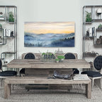 Wall Decor for Living Room Sunrise Misty Forest Print Picture Paintings Wall - Image 7