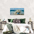 AIYISU Vintage Flowers Canvas Wall Art White Blossom Painting Retro Flowers in - Image 3