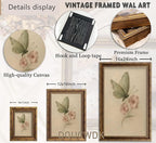 Vintage Gold Framed Wall Art, Retro Butterfly and Pink Flower Oil Painting - Image 5