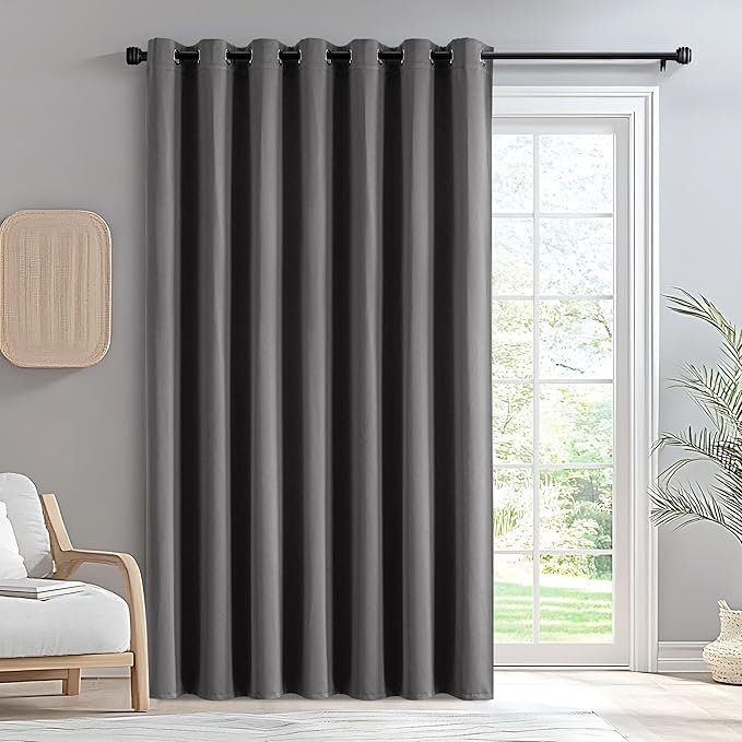 IGEMAEVE Blackout Sliding Door Curtains 84 Inch Length, Extra Wide Room Divider by IGEMAEVE