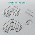 Veken Corner Adhesive Shower Caddy 3-Pack - Image 9