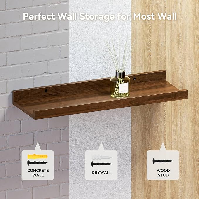Boswillon Floating Shelves Set of 2, Farmhouse Wall Shelves - Image 6