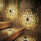 gardencave 4 Pack Solar Fence Lights Metal Solar Powered Outdoor Wall Deck Step - Image 3
