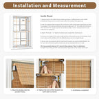LazBlinds No Tools No Drill Cordless Bamboo Roman Shades, Privacy Window - Image 6